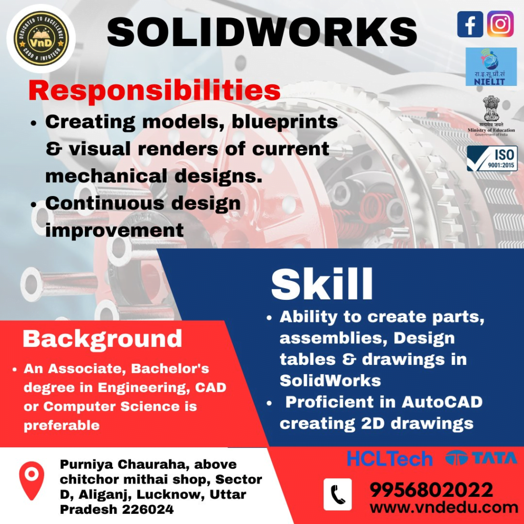 vnd institute lucknow best training center for solidworks